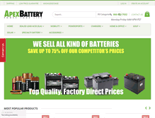 Tablet Screenshot of apexbattery.com